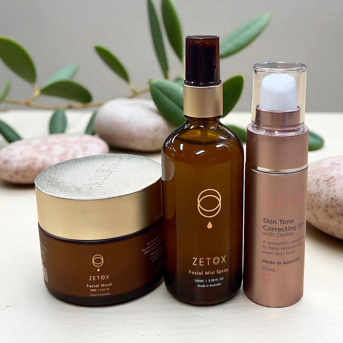 Zetox Bundle – Clay Mask mit Gesichtsmist 100 ml und Gesichtsserum 30 ml